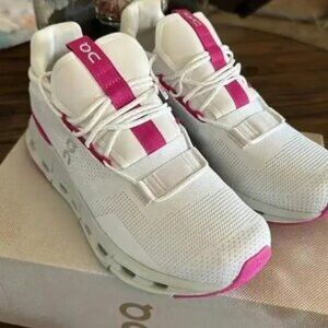 🎁🎉On Cloudnova "Barbie" Women Pink Shoes White